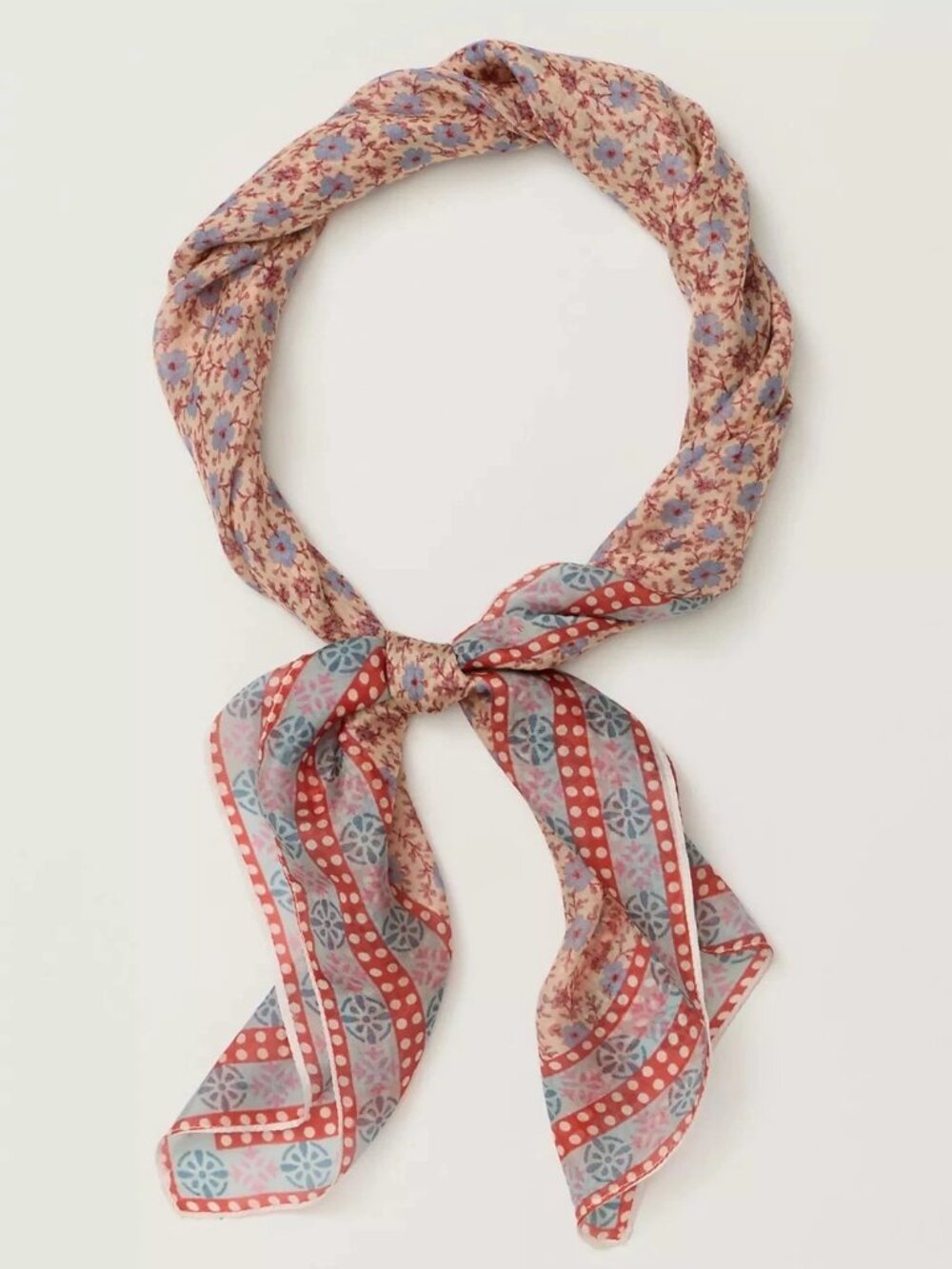 Free People So Silk Printed Bandana Scarf Tube Top Belt Floral Paisley Wrap OS